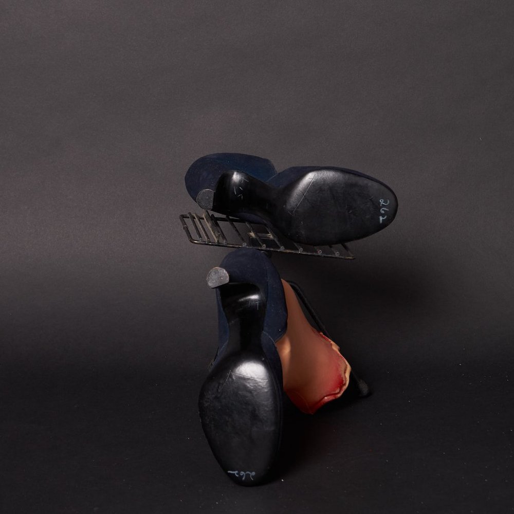 1950 Deep Blue Velvet Heels Pumps